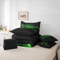 thumbnail image 5 of YST Electric Guitar Comforter Set, 7-Piece, Music Theme, Queen, Reversible Flaming Green Flame, 5 of 5
