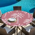 thumbnail image 6 of Pink Palm Tree Round Tablecloth 45-54 Inch Round Fitted Table Cloth with Elastic Edge, Summer Botanical Tropical Tree Waterproof Table Cover Protector for Outdoor Picnic Party Dining, 6 of 9