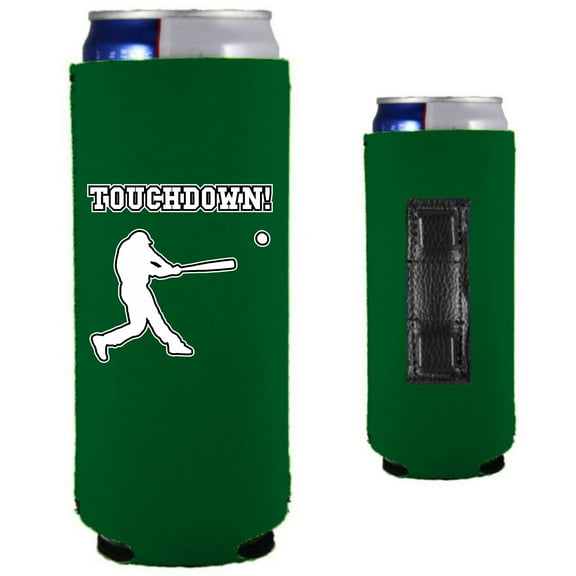 Touchdown Baseball Magnetic Slim Can Coolie (Kelly Green)