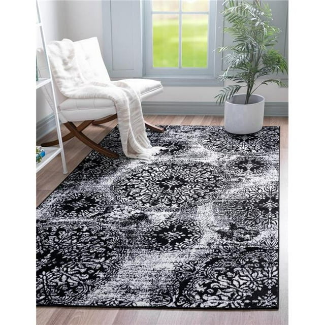 Unique Loom 3141647 2 ft. 2 in. x 3 ft. Grand Sofia Rectangular Rug, Black
