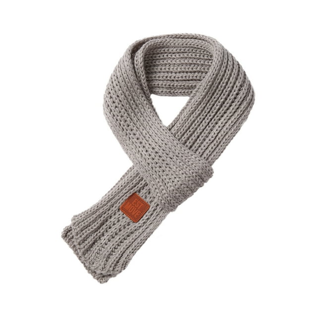 FOCUSNORM Kids Knitted Scarf Letter Patterns Neckerchief Neck Warmer Shawl