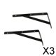 thumbnail image 1 of Soporte Para Estante De Pared En Forma De L De Metal, 3x2 Piezas, 150x95x2mm, Negro, 1 of 10