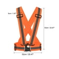 thumbnail image 2 of Uxcell Reflective Vest Adjustable High Visibility Safety Vest 2" Strip for Cycling Running Walking Orange, 2 of 5