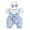 Blue, variant on BemeyourBBs Infant Baby Girl Summer Clothes Floral Patchwork Romper Ruffle Short Sleeve Daisy Print Fake Two-piece Front Bow Jumpsuit with Headband