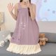 thumbnail image 1 of Camisones de algodón para mujer, vestido de noche de princesa con estampado de oso, pijama de una pieza sin mangas, 1 of 1