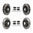 thumbnail image 1 of Transit Auto Front Rear Coated Drilled Slotted Disc Brake Rotors and Ceramic Pads Kit for Car 2016 Chevrolet Cruze with 268mm Diameter Rotor KDC-100441, 1 of 11