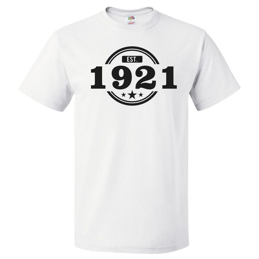 100th Birthday Gift For 100 Year Old Established 1921 T Shirt Gift ...