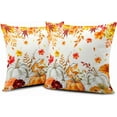 thumbnail image 2 of Pumpkin Maple Leaf Fall Pillow Covers Autumn Orange Fallen Leaves Floral Decorative Throw Pillow Covers 20x20 Set of 2 Seasonal Holiday Harvest Pillow Cases Thanksgiving Decor for Home Couch Sofa, 2 of 6