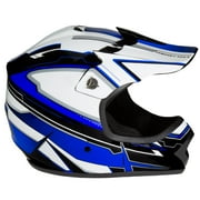 Youth Frenzy MX off Road Dirt Bike Helmet - DOT Approved - Color Blue - Size: Youth Medium