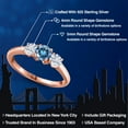 thumbnail image 2 of Gem Stone King 18K Rose Gold Plated Silver Persian Blue Moissanite and White Moissanite Engagement Ring for Women | 0.96 Cttw | Round 5MM | Gemstone Birthstone | Size 6, 2 of 7