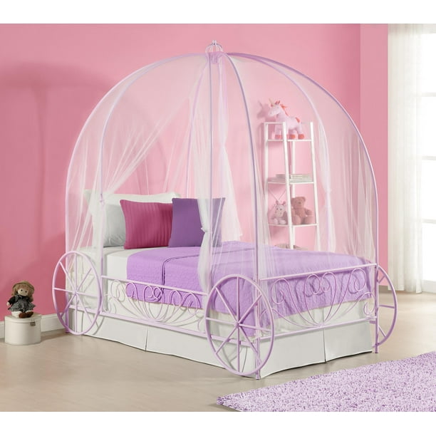 Dhp Fairytale Kids Twin Metal Carriage, Dhp Canopy Metal Bed Twin Pink