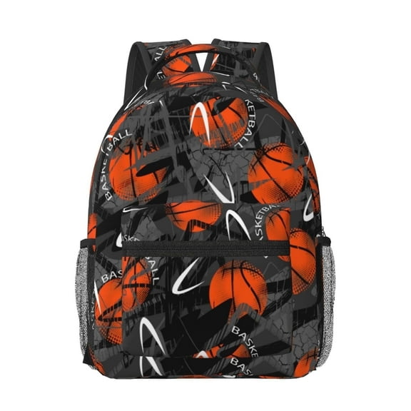 Basketball Sport Kids School Backpack for Boys Girls,Travel Laptop Backpacks Book Bag Hiking Camping Daypack Age 5-10