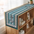 thumbnail image 6 of Table Runners 72 Inches Long Dress Scarves, Blue Beige Anchor Farmhouse Kitchen/Dining Table Runner, Coffee Tablerunners, Nautical Summer Beach Coastal Ocean 18x72 Inch, 6 of 9