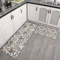 thumbnail image 2 of Brown Classic Floral and Scroll Pattern Kitchen Rugs Sets Of 2,Anti Fatigue Kitchen Mat Rugs Non Slip Washable,Decorative Kitchen Floor Mats for Kitchen,Sink,Laundry,17"x30"+17"x47", 2 of 7