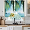 thumbnail image 3 of Swag Valance Curtains for Windows, Summer Beach Light Filtering Kitchen Curtains with Rod Pocket, Ocean Tropical Palm Tree Seaside Landscape Window Treatment Valances for Living Room, 36x36 - 2 PCS, 3 of 9