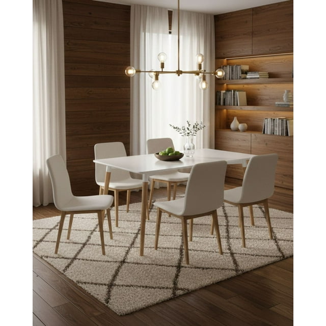 Mesa de Escritorio Moderna 120 cm Blanca con detalles de Madera | Ideal para Home Office y Estudio
