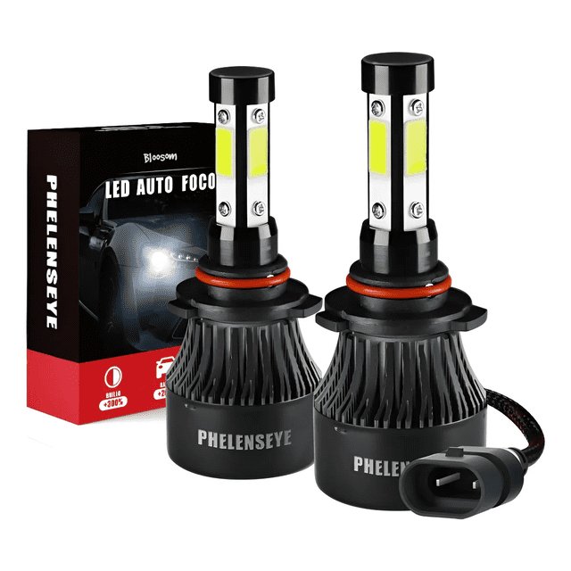 Kit De Faros Delanteros Bloosom De 4 Lados Led Rayo Bajo Conector 9005 Negro