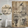 thumbnail image 5 of Halloween Shower Curtain, Waterproof Shower Curtains for Bathroom, Vintage Skull Black Crows Flowers Butterfly Washable Fabric Bathtub Curtain Set Bath Decor with 12 Hooks Long 72"x84", 5 of 8