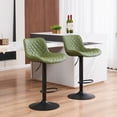 thumbnail image 2 of YOUNIKE Upholstered Bar Stools Set of 2 PU Leather Adjustable Counter Bar Stools with Back, Green, 2 of 6