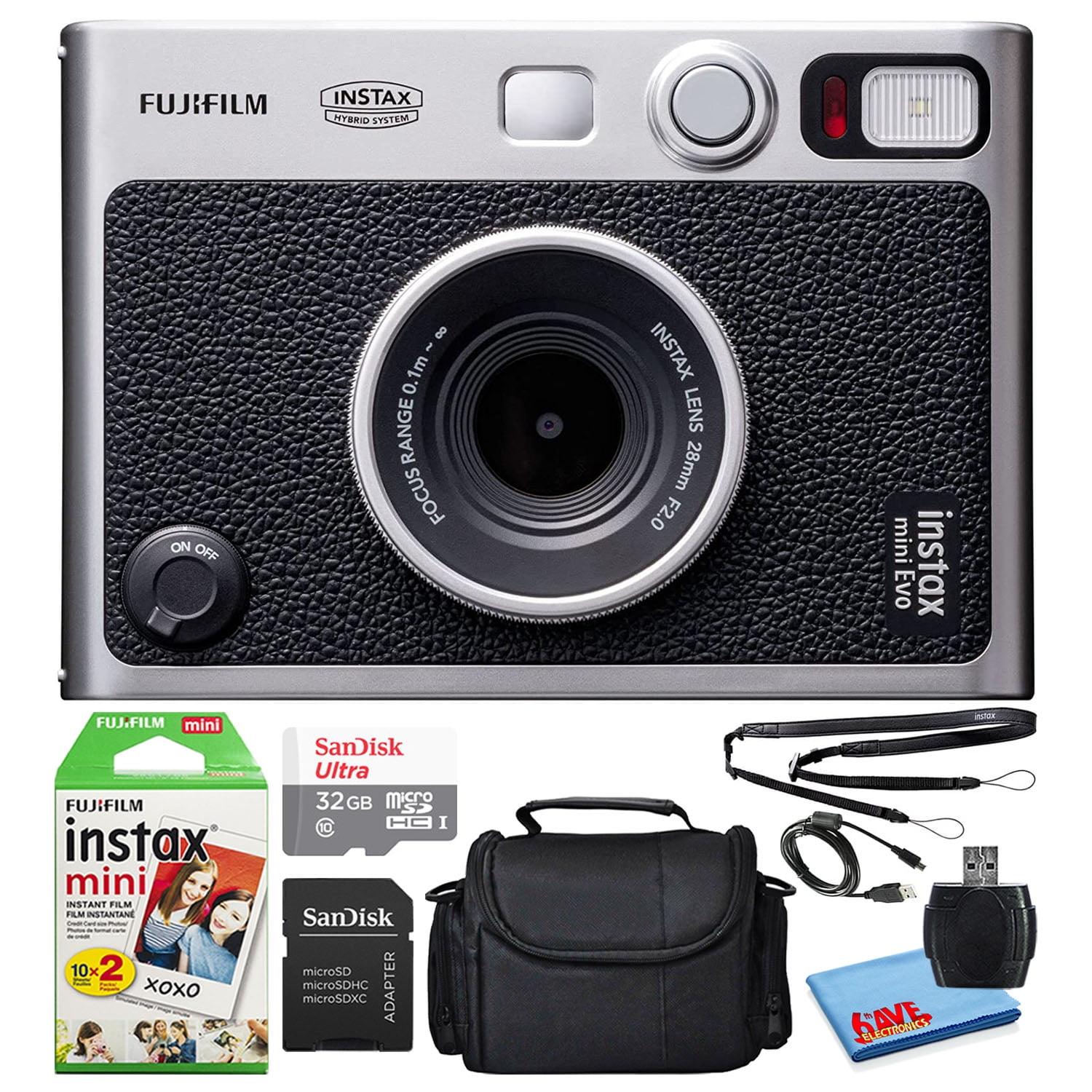 Fujifilm Instax Mini EVO Hybrid Instant Film Camera (Black) (16745183