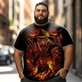 thumbnail image 2 of Men T Shirt for Big & Tall Man Graphic Short Sleeve Plus Size Oversized Tee Tshirts 4XLT 3DTS10091, 2 of 6
