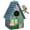 Green, variant on DEWEL Waterproof Bird Houses for Outside, Decorative Resin Birdhouses for Outdoors Garden Yard Decor, Hanging Bird House with Flower for Bluebird Finch Swallow Chickadee, Nesting Box for Bird Lovers