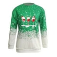 thumbnail image 4 of WZXFASHION Chandail à Col Rond pour Femmes, Décontracté Urbain, Imprimé de Noël, Coupe Ample, Liquidation, Offres du Jour, Prime, Chandail à Manches Longues, 4 of 7