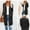 Black-Coat, variant on Qetyuw Women's Cable Knit Long Cardigan Casual Button Down Long Sleeve Cardigans Coat Soft V Neck Sweater Jacket