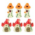 thumbnail image 1 of 6 uds Mini casa de resina pequeña casa ornamento pequeña casa en miniatura Micro decoración de jardín, 1 of 6