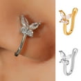 thumbnail image 5 of Xinyolin Butterfly Rhinestones Nose Ring - Simple Electroplating Nose Cuff Jewelry, 5 of 8