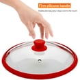 thumbnail image 6 of Bezrat Microwave Glass Plate Cover | Splatter Guard Lid with Easy Grip Silicone Handle Knob - Tempered Glass | 100% Food Grade | BPA Free and Dishwasher Safe | Fits Plates and Bowls 10.5x2" (Red), 6 of 6