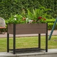 thumbnail image 2 of Yiwa HDPE Elevated Planter Box Features a Sturdy Black Aluminum Frame and Useful Storage Shelf, Providing a Strong and Stylish Solution for Planting Vegetables and Herbs, 2 of 8