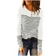 thumbnail image 1 of Blusa de manga larga con cuello redondo y estampado de rayas con cuello redondo y moda sexy para mujer Pompotops FGAJ3937, 1 of 1