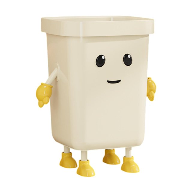 Basura de basura de basura basura de polvo robusto dibujos animados multifuncionales bucket de compost doméstico para el dormitorio de la oficina para De pie 16L