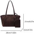thumbnail image 6 of SPEKSEE Women Suede Shoulder Bag with Inner Pocket Tote Bag with Zipper Solid Color Satchel Bag for Work Travel, 6 of 9