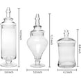 thumbnail image 2 of MyGift Clear Glass Apothecary Jars (3 Piece Set) Decorative Weddings Candy Buffet, 2 of 7