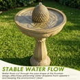 thumbnail image 4 of 33.3 Inch Classic Pineapple Top Pedestal Water Fountain, 2 Tier Resin Waterfall Feature, Auto Shutoff Protection, Stable Anti-Splash Water Flow for Yard Lawn Patio Garden Decor, 4 of 9