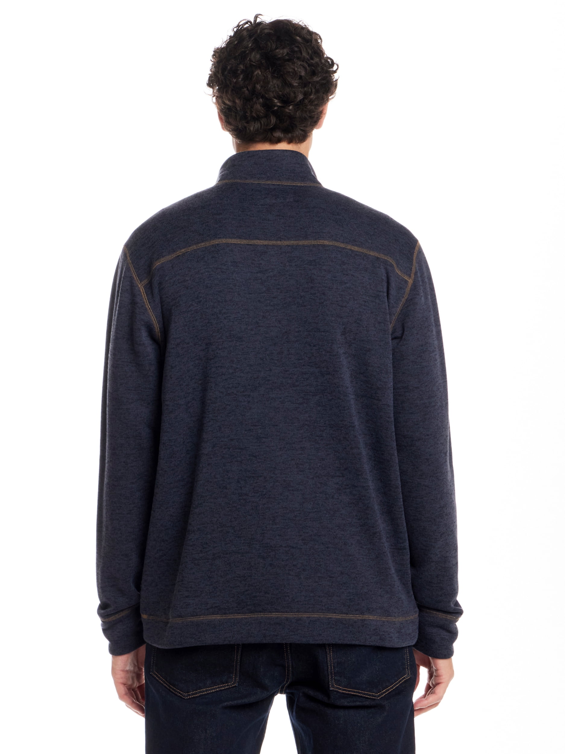 Frontier Threads Men's Long Sleeve Button Mock Neck Sweaterfleece