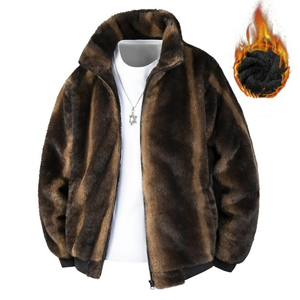 Ceisia Men's fashion casual solid color stand collar zipper jacket Gift pocket long sleeve outerwear