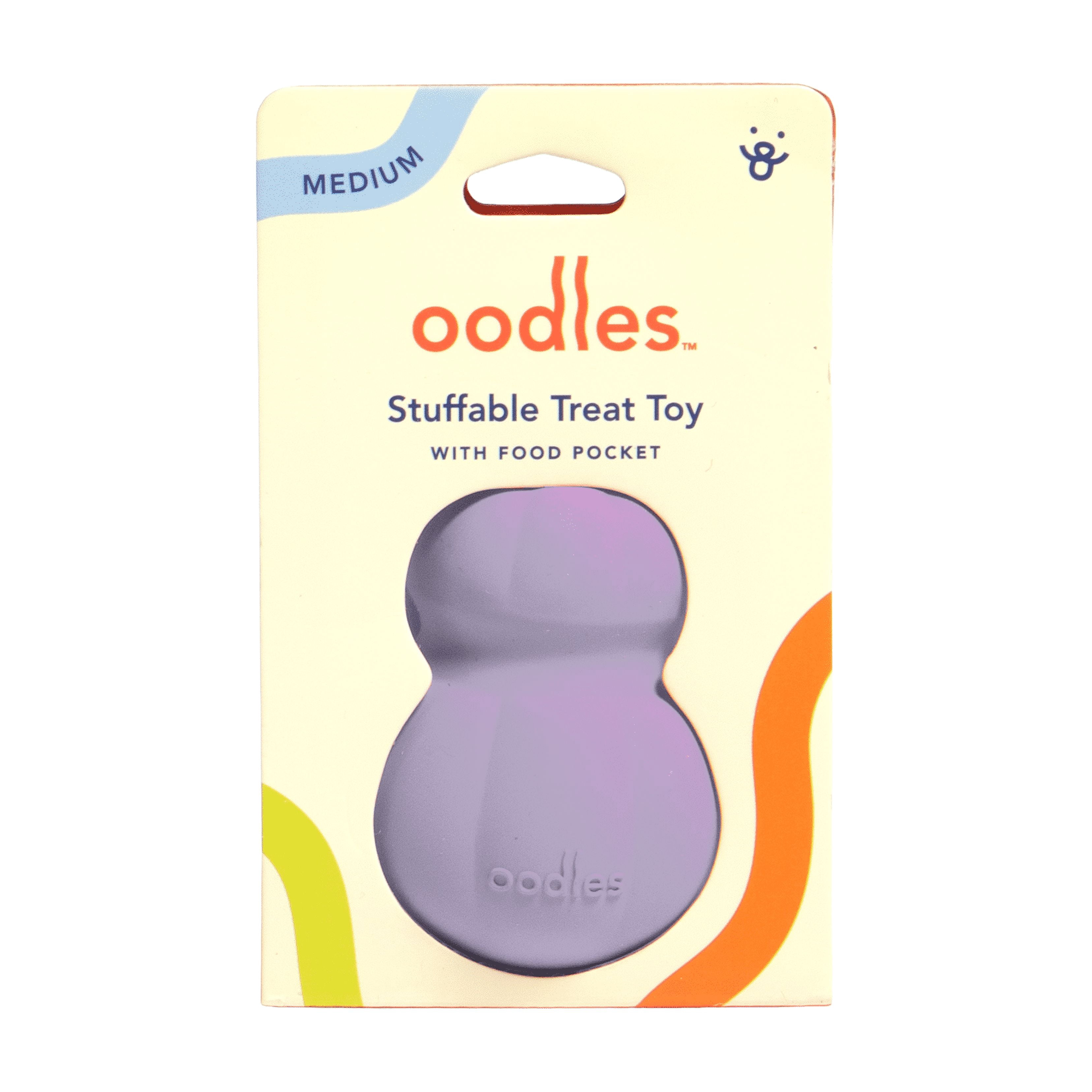 Oodles Durable Rubber Purple Fillable Interactive Dog Treater, Medium