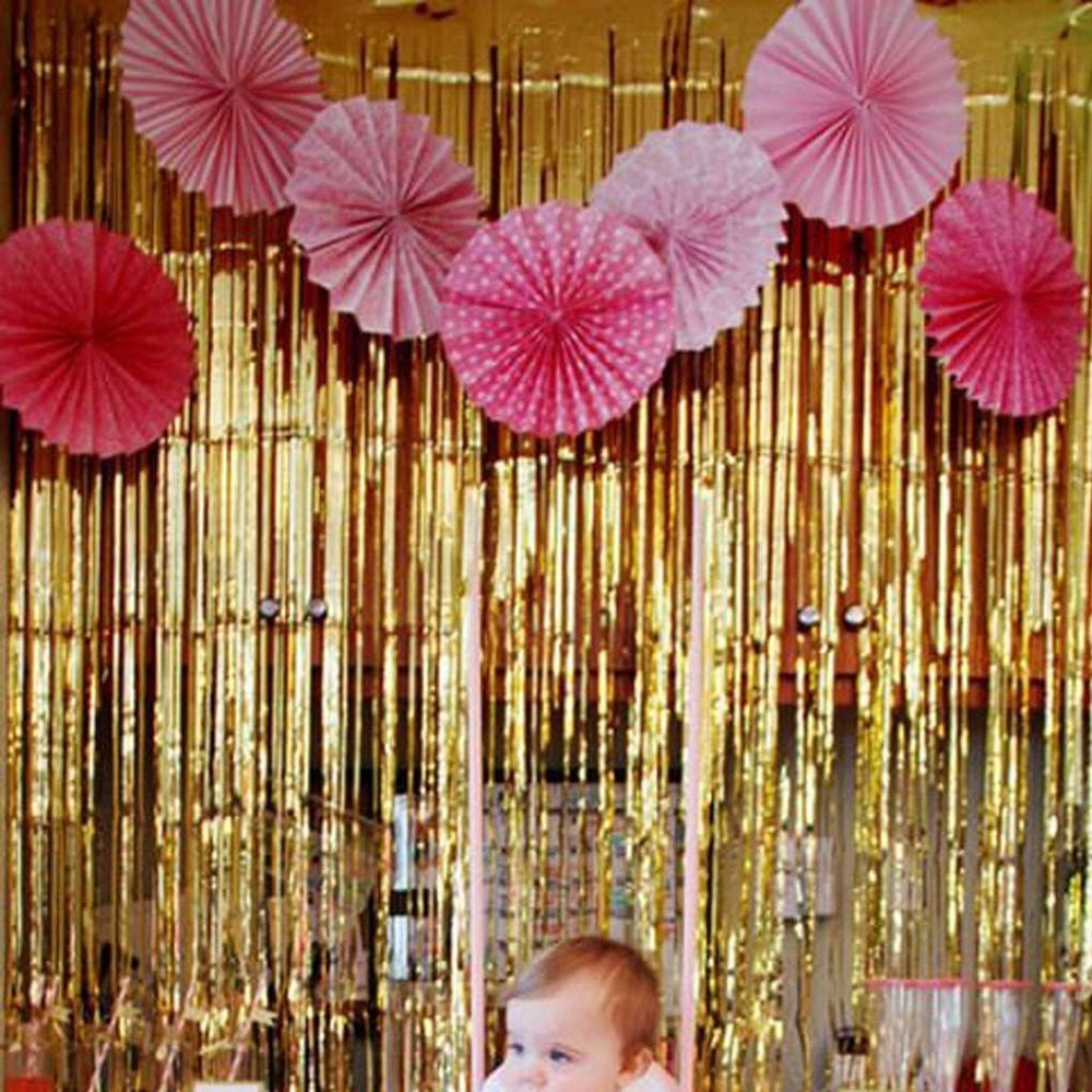 Rideau à Anges En Feuille D'aluminium Transparent, 2M, Toile De Fond