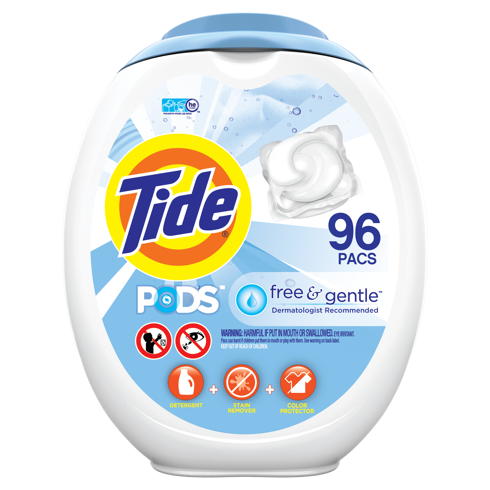 Tide Pods Free & Gentle, Laundry Detergent Pacs, 96 ct.
