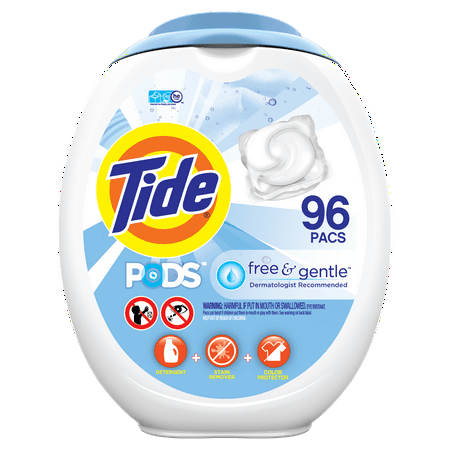 Tide Pods Free & Gentle, Laundry Detergent Pacs, 96 (Best Laundry Soap For Babies)