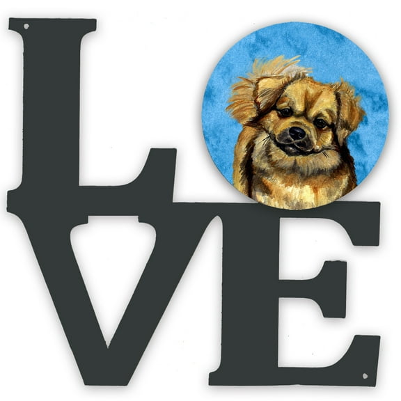 Blue Tibetan Spaniel Metal Wall Artwork LOVE