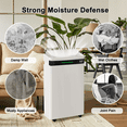 thumbnail image 6 of Rocyis 22 Pints (DOE) Dehumidifier for Home With a 1.45 gallon(5.5 L) water tank, Auto Drain or Manual Drainage ,  for 500 sq. ft. (MAX 70Pint at 95°F, 90%RH), 6 of 10