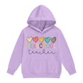 thumbnail image 4 of HCYSFG Girls Boys Back To School Sweatshirt Solid Color Long Sleeve Crewneck Pullover Casual Loose Fit Fall Winter Daily Basic Top, 4 of 5