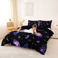 thumbnail image 3 of Homewish Mystic Witch Halloween Bedding,Palm Crystal Spell Book Pattern Duvet Cover Full,Black Violet,Black Reversible,3 Pieces,1 Duvet Cover and 2 Pillowcases, 3 of 6