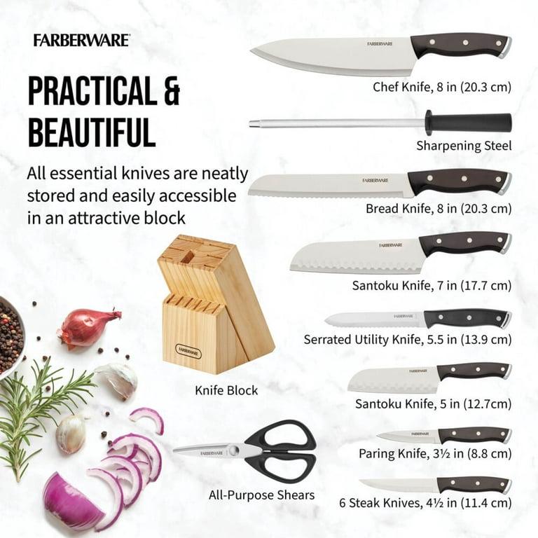 Farberware 12-Piece Forged Triple Riveted Knife Set - Cutlery