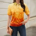 thumbnail image 2 of NAMTYQX Womens Summer Tops Short Sleeve Slacking Soft Trendy Womens Polo Shirts Lapel Orange Size L, 2 of 5