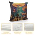 thumbnail image 4 of Orinice Mushroom Forest Graphic Decorative Throw Pillow Cover for Home Couch Living Room Bed Sofa - Short Plush Material - Invisible Zipper Design - Pack of 1 24x24in, 4 of 5